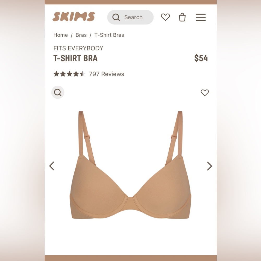 SKIMS T-Shirt Bra 34C Lightly Lined